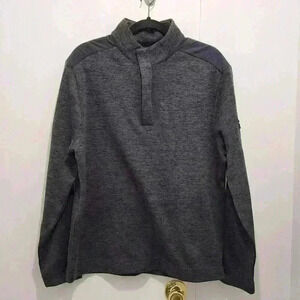 Greg Norman Amber Tex 1/4 Button Up Mens Golf Fleece Sweater Charcoal‎ Size M